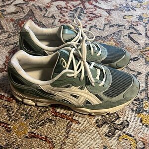 Asics Sage Green and Cream Running Shoes Gel NYC
